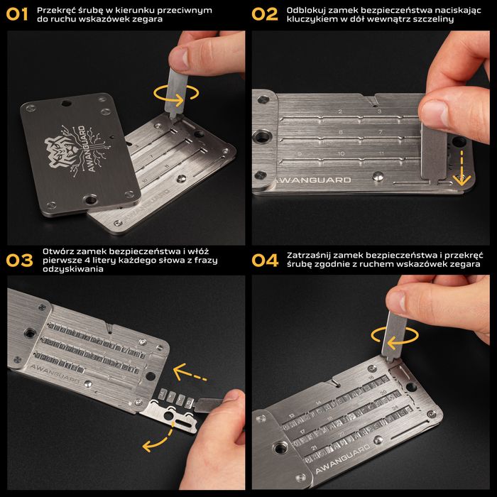 AWANGUARD Premiere - Portfel Kryptowalut, Seed Phrase Backup Wallet