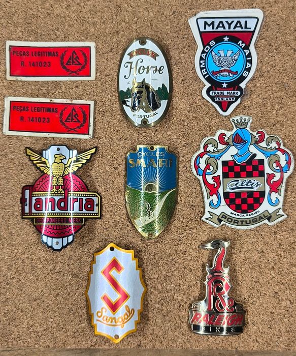 Várias Chapas de testa bicicleta pasteleira/inglesa/nacional/clássica