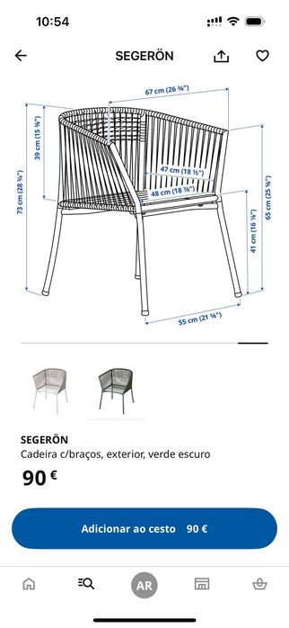 2 Cadeiras Exteriores NOVAS  SEGERON IKEA
