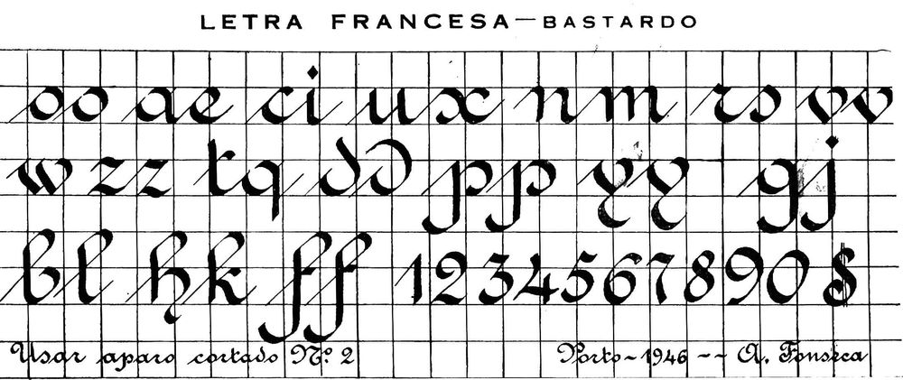 Exemplar de Caligrafia de 1946 - Para o ensino técnico Profissional