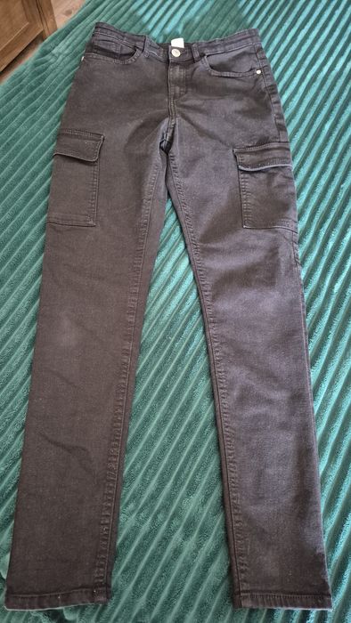 Dżinsy czarne H&M dla dziewczynki 158