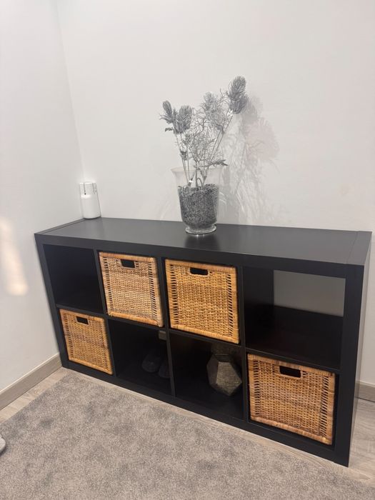 Movel Kallax IKEA com 4 cestos