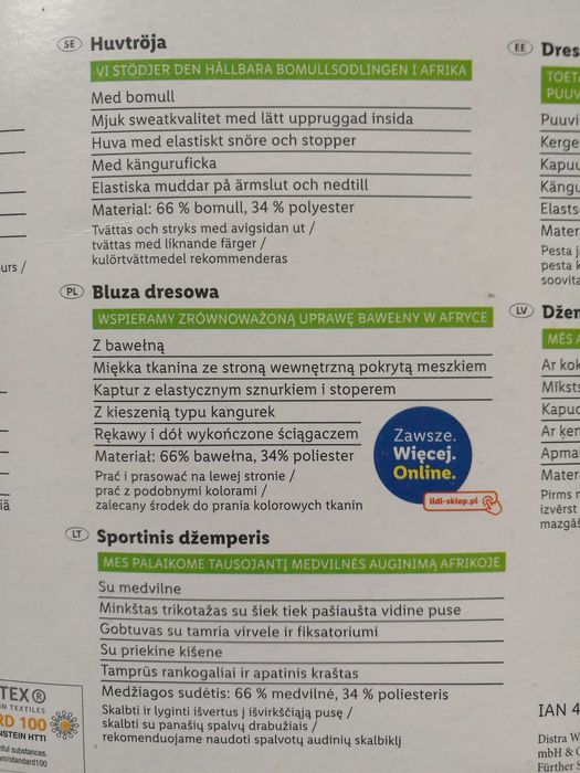 Nowa męska bawełniana bluza z kapturem LIVERGY M