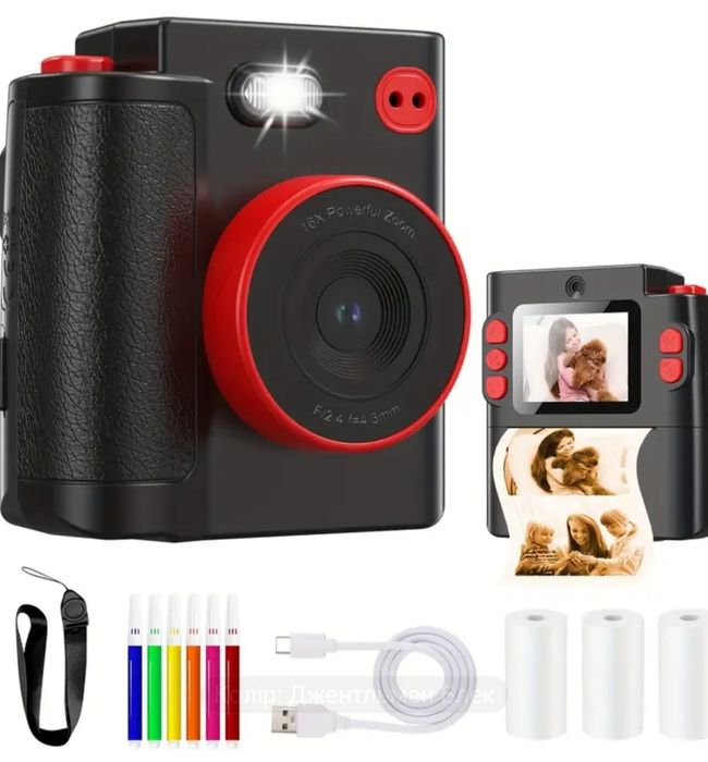 Сучасний полароїд камера  принтер миттевого друку +3 рулони
