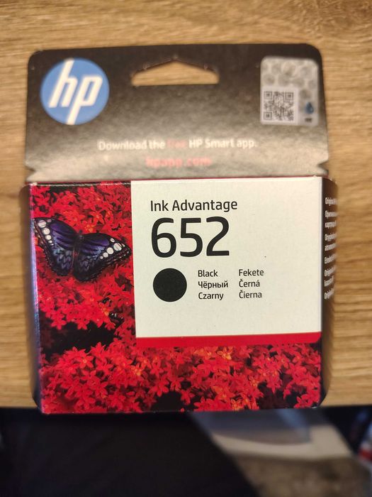 Tusz czarny oryginalny nowy HP 652