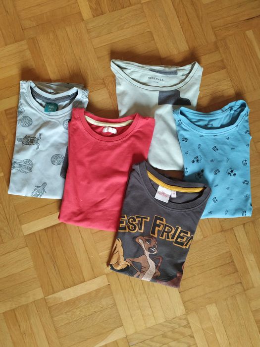 T-shirty bawełniane x 5 dla chłopca 128 cm (cena za całość)