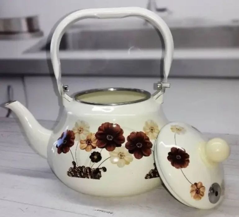 Чайник 1,5л ТK-121 A-Plus З свистком. Емальований з малюнком