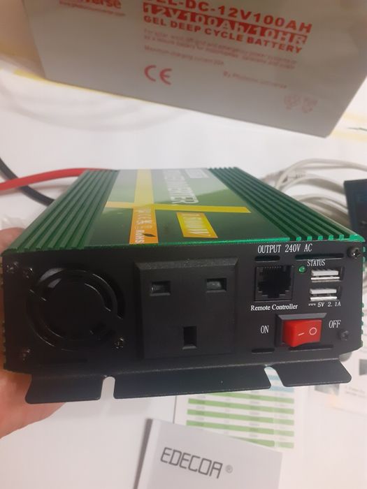 Інвертор EDECOA 12v 1500/3000w чиста синусоїда