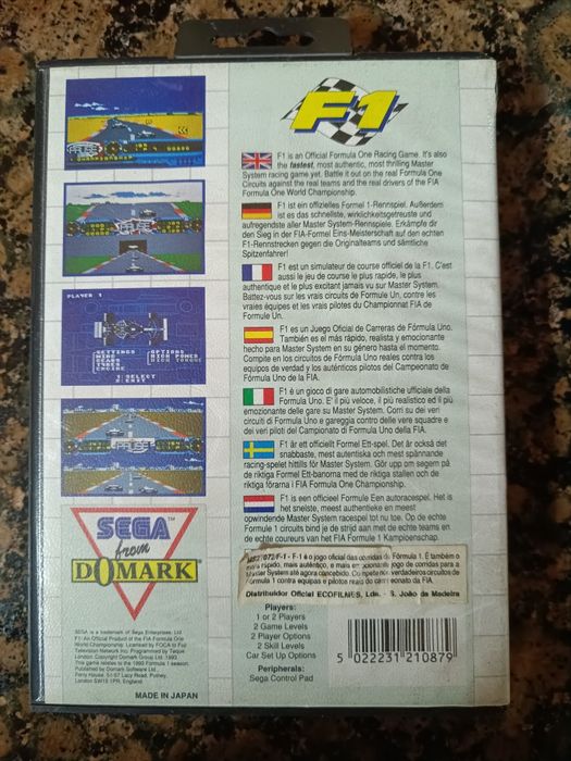 Jogo colecionável "SEGA F1"