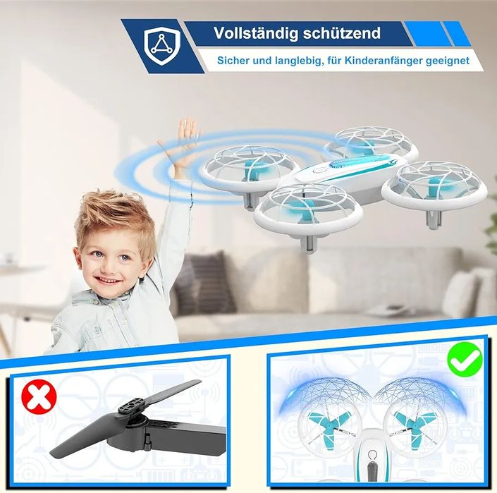 Wipkviey T18 Mini Dron dla Dzieci z Niebieskimi i Zielonymi Światłami