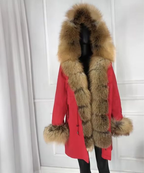 Kontantto kurtka parka futro naturalne z lisa xs-xl