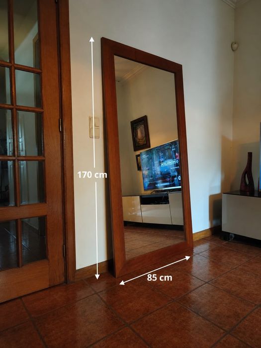 Conjunto de 2 espelhos de madeira maciça