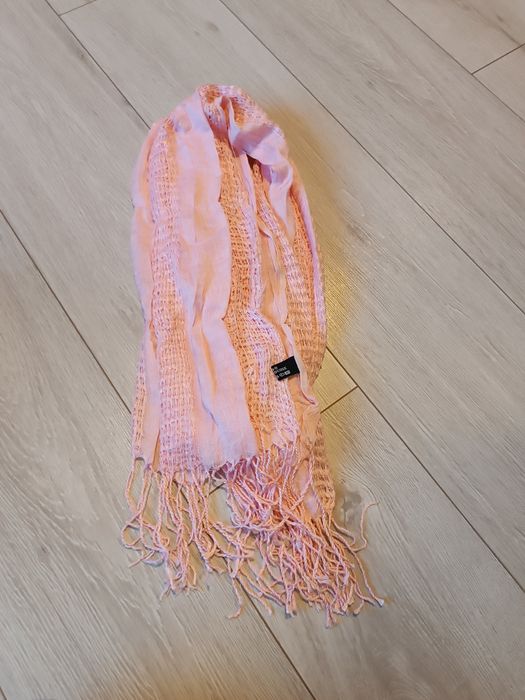 Chusta apaszka szalik jasnoróżowa jaskrawa