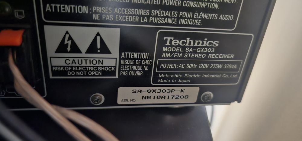 Unikatowy amplituner Technics SA-GX303 wraz z pilotem i przetwornica.