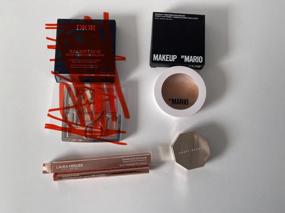 Fenty beauty diamond bomb how many carats, Mario SoftSculpt  Skin Perfector,  Laura Mercier Rose Glow Caviar Stick Eye Shadow