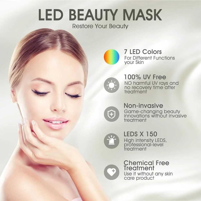 Máscara Luz Led para Tratamento de Pele