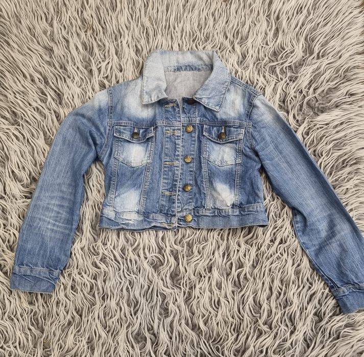 Katana 152 dla dziewczynki przetarcia jeans dżinsowa