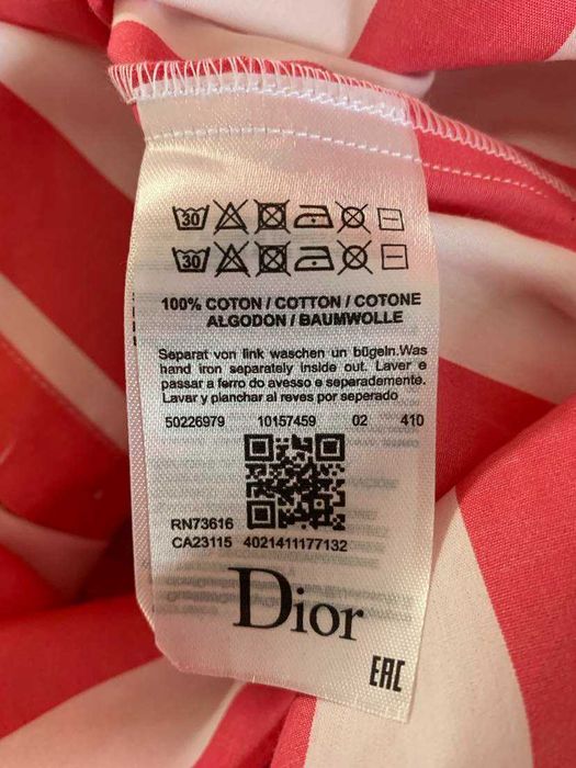 Koszula Christian Dior Logowana Różowa Paski Rozmiar L/XL
