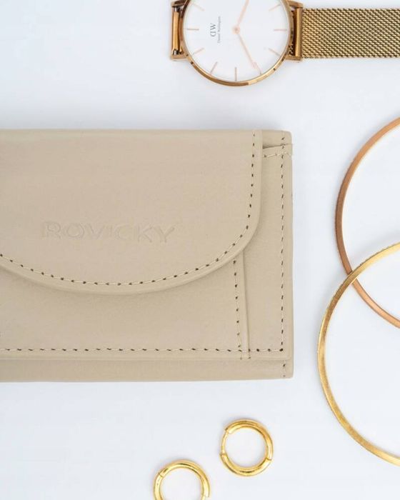 mały portfel damski ze skóry naturalnej - rovicky