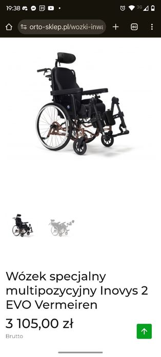 Wózek inwalidzki specjalny multipozycyjny INOVYS 2 EVO Vermeiren