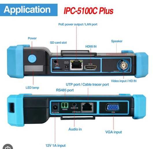 Тестер камер відеоспостереження IPC-5100 Plus 8MP IP CVI TVI AHD