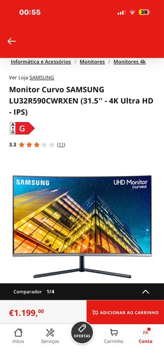 Monitor curvo 4k