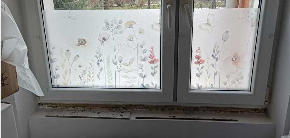 *nowe* 3D Folia Statyczna Na Okno Szybę Kwiaty Poppy 67,5x150cm 14189