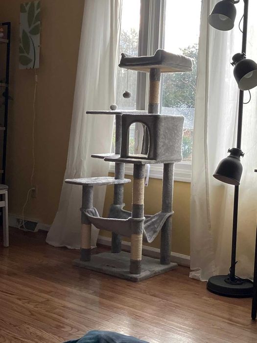 Drapak dla kota duży wysoki wieża legowisko domek szary NOWY
