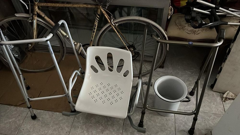 Cadeira sanitária + andarilhos