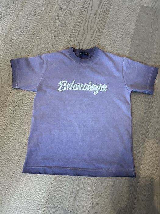T shirt  filoletowy  Unisex Balenciaga