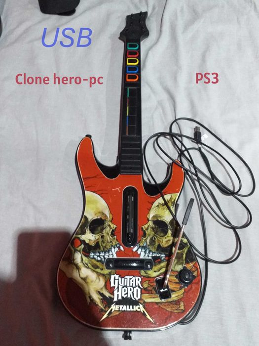 Guitar hero modificada com pico usb. PS3 e PC Clone Hero