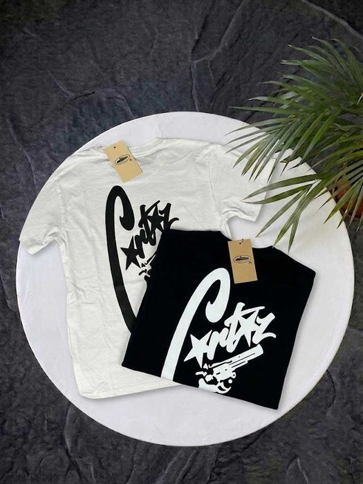 Черная / Белая | Новая Футболка Corteiz Gunslinger | XS-XXL