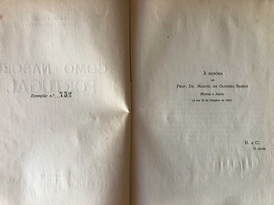 Como Nasceu Portugal (exemplar numerado com o nº 752) - Damião Peres