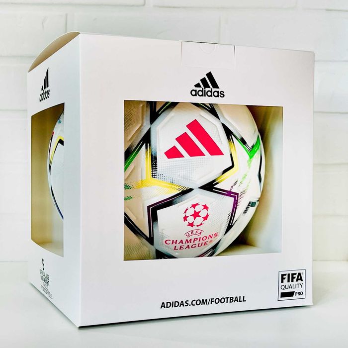 Футбольний М'яч в Коробці Adidas UEFA Champions League 26/27, футбольний м'яч Адідас Ліга Чемпіонів Футбольный Мяч Лига Чемпионов УЕФА, мяч Адидас