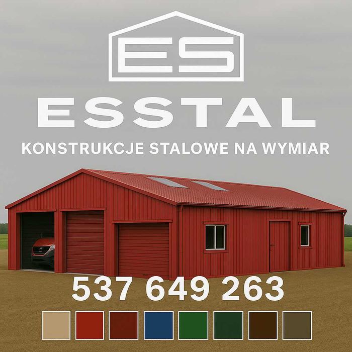 Garaż Blaszany ZIELONY | Hala | Wiata  Wysoki Wjazd  Hala – ESSTAL*