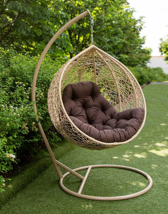 Подвесное Кресло Садовая качель кокон. Качели из ротанга