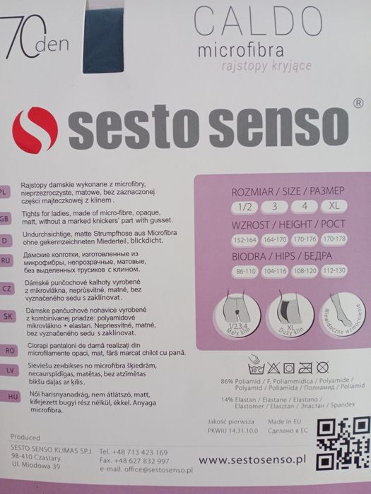 Rajstopy 70 DEN matowe kryjące microfibra caldo Czarny