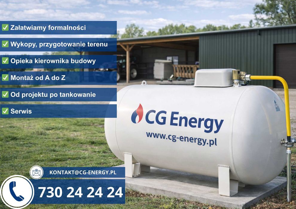 Zbiornik na gaz propan 2700, 4850, 6400 montaż, płynny gaz