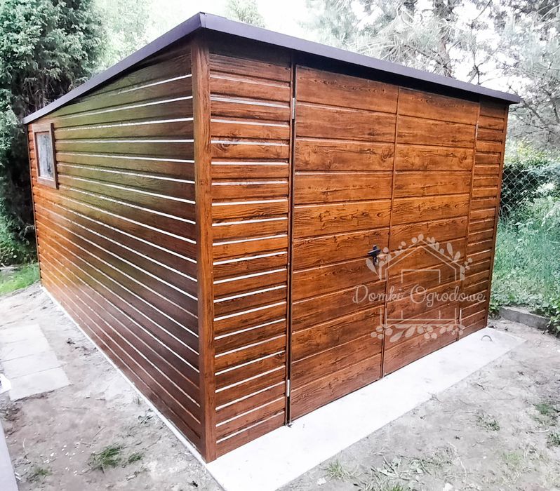 SCHOWEK DOMEK OGRODOWY 3m x 4m spad tył   okno drewnopodobny ID135