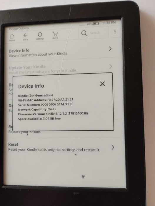 Amazon Czytnik Ebooków ebook Kindle Touch 2- 7 Generation-serial 90C6