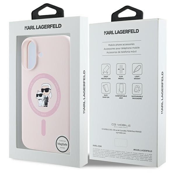 Karl Lagerfeld KLHMP16MSCMKCRHP iPhone 16 Plus 6.7" różowy/pink hardcase Silicone Karl&Choupette Ring MagSafe