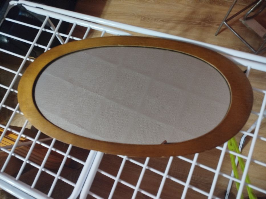 Lustro drewniane owalne