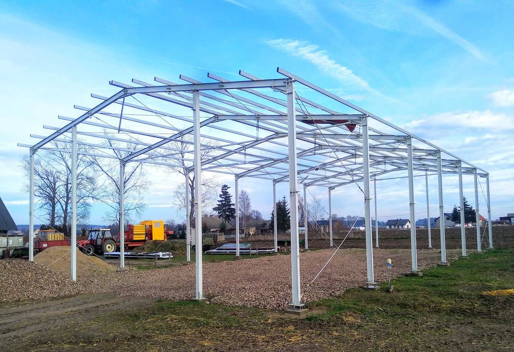 8x20 elementy Konstrukcji stalowej obory budynek gospodarczy