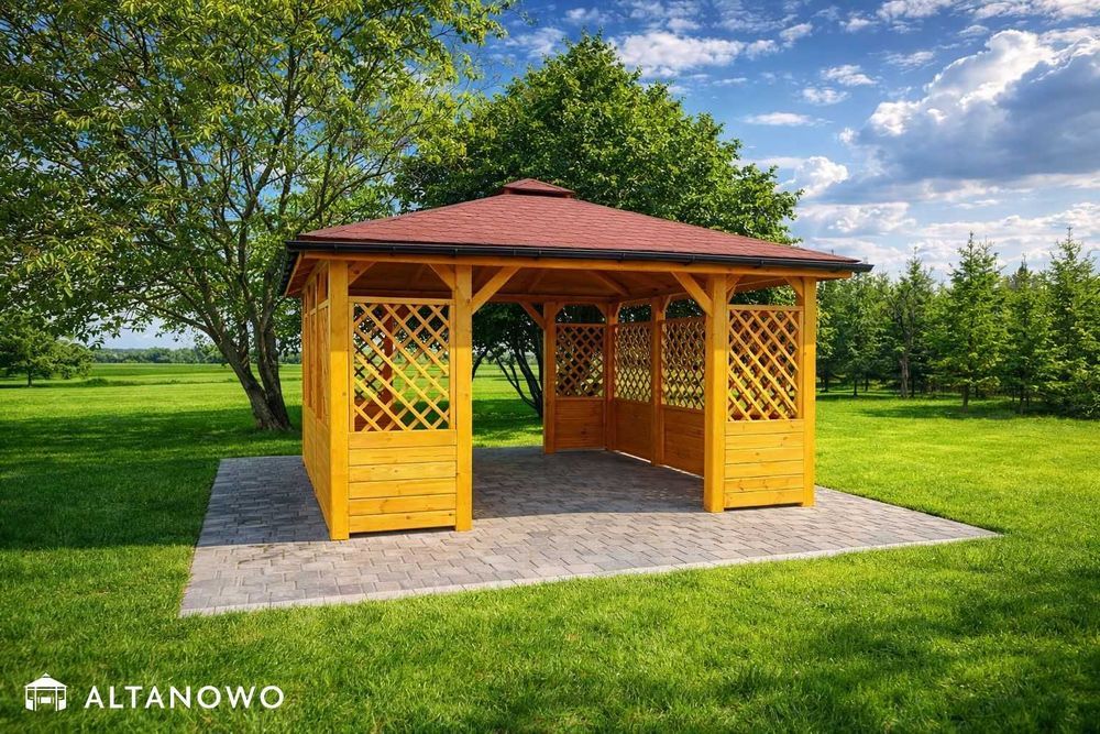 altana ogrodowa do ogrodu drewniana 3x3  - producent - transport