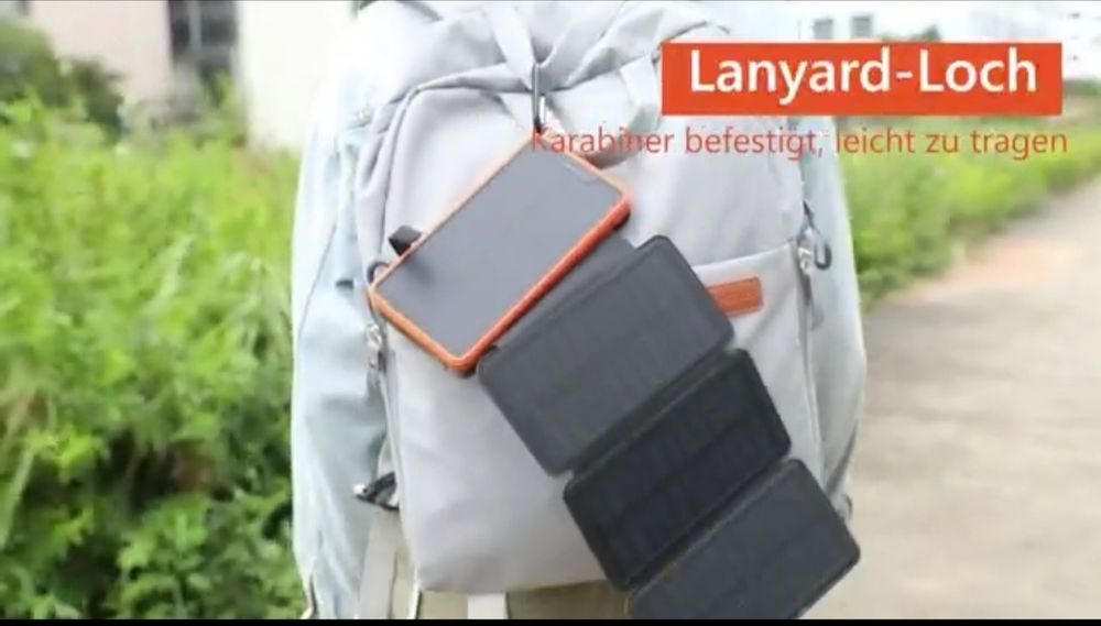 Elzle Solar Power Bank 26800MАч, сонячний заряд з 4 сонячними панелями