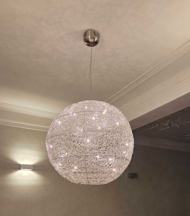 Candeeiro de teto estilo Fil de Fer 75 cm c/ 20 lâmpadas G4