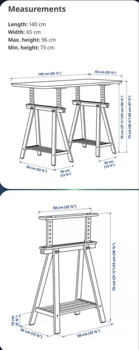 IKEA - biurko bambus anfallare/mittback 140cm stan bdb