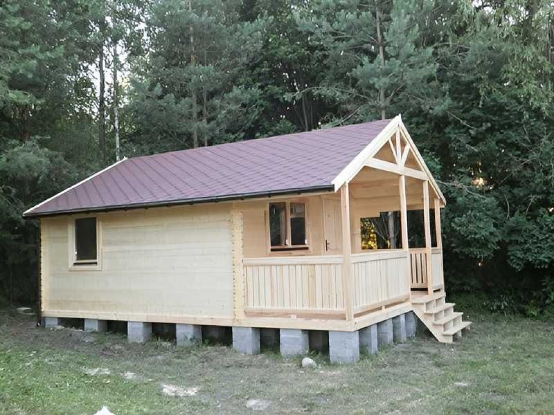DOMEK JADWIGA Letniskowy 5,2x7,2m BAL 44mm 2 Pokoje PROJEKT NA WYMIAR