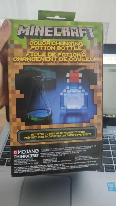 Нічник ОРИГІНАЛ Led Каганець Пляшка з зіллям Minecraft | Майнкрафт