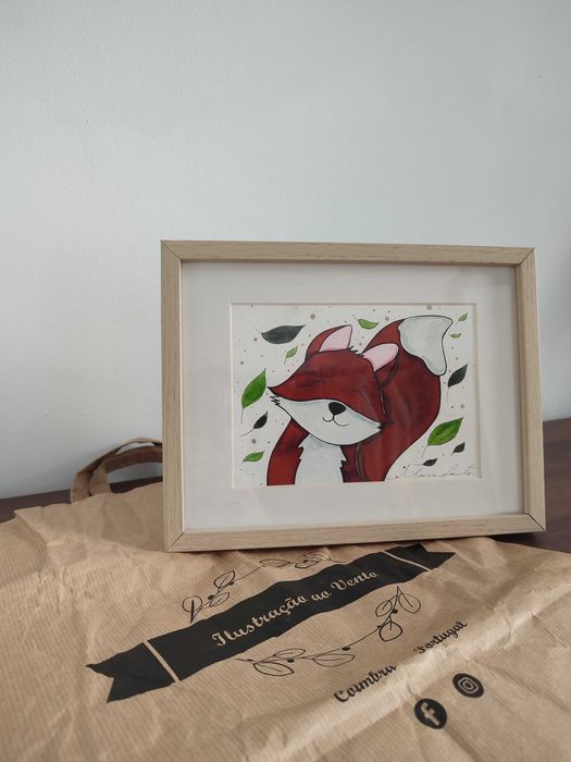 Quadro pintado à mão Ilustração ao vento